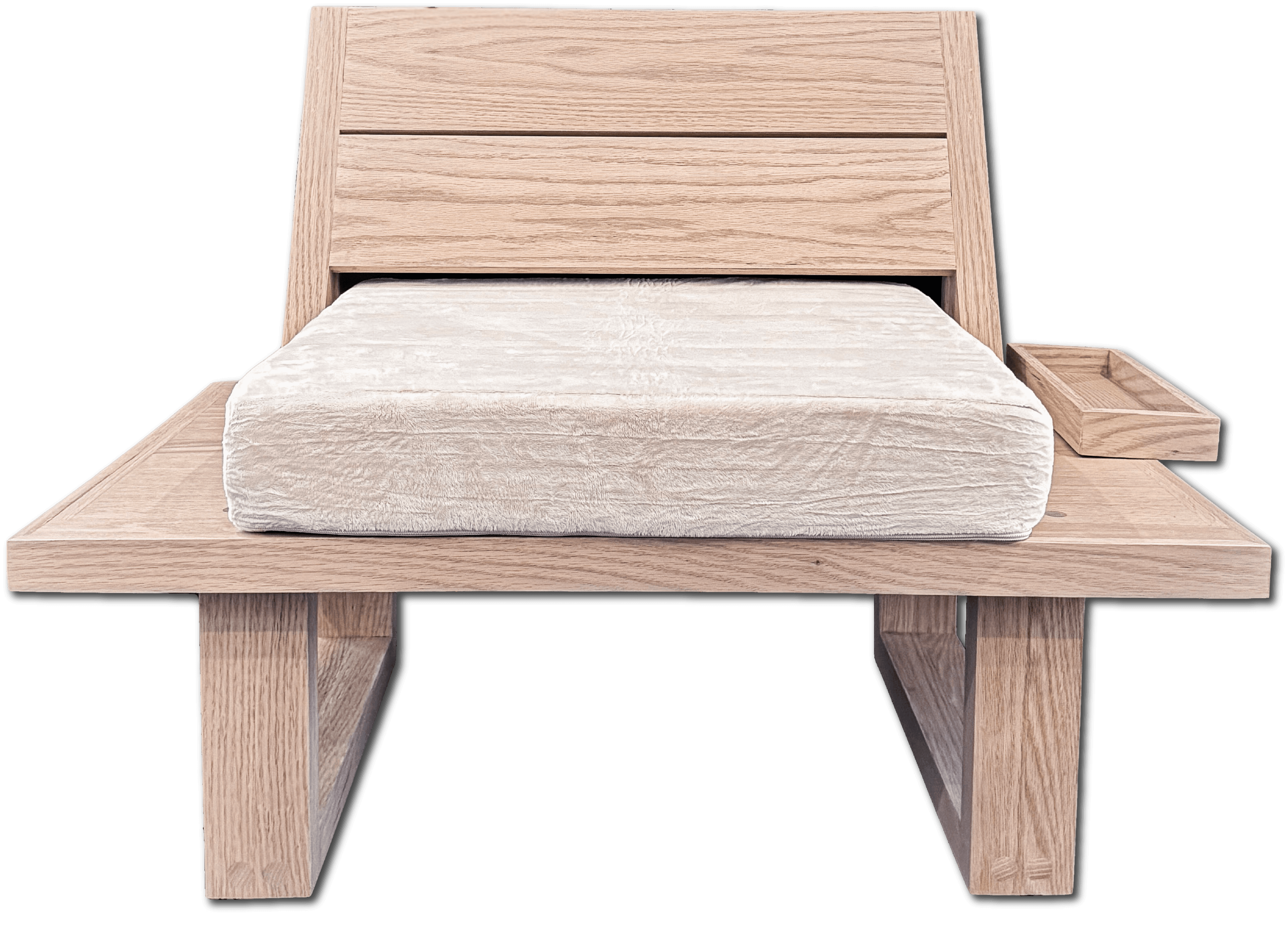 Custom light wood bed built for a home