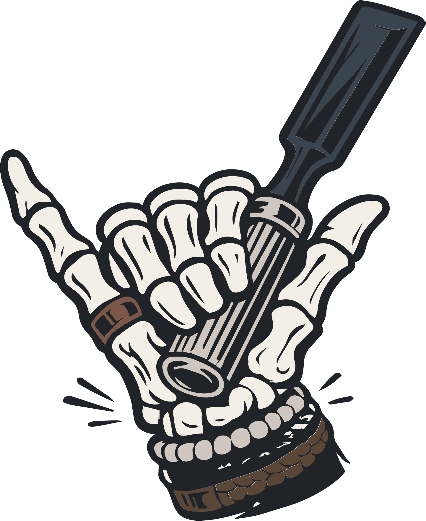 Hand holding a chisel