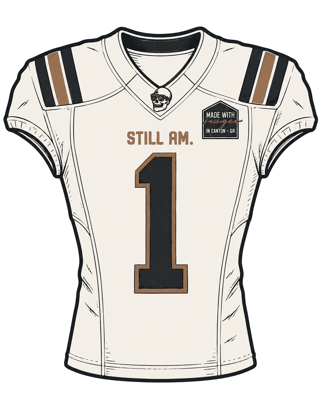 Still Am Studios football jersey