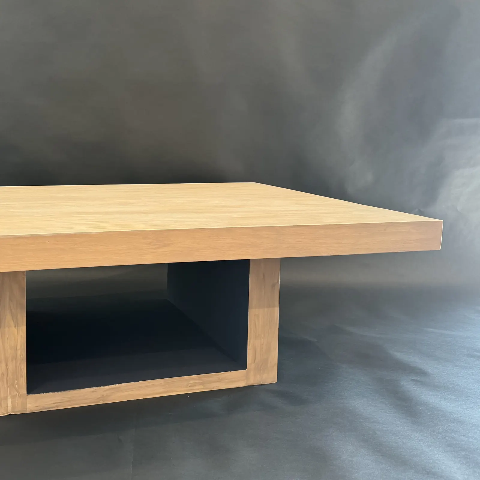Custom pale wood coffee table photographed in the Still Am Studios shop